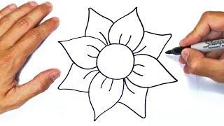 How to draw a Flower Step by Step | Easy drawings