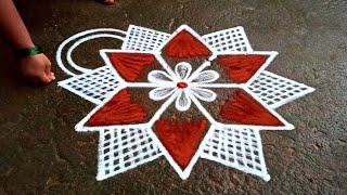 2025 newyear simple star padi kolam/5*3 Beautiful rangoli/sankranti chukala muggulu/margazhi 1 kolam