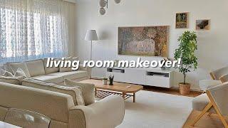 aesthetic & cozy living room makeover  | pinterest style inspired!