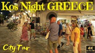 4K | Kos Island by Night   The Ultimate Guide for Tourists | Nightlife and Attractions. Greece 