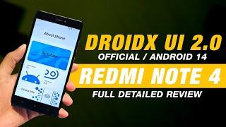 DroidX UI 2.0 Official For Redmi Note 4 | Android 14 QPR1 | Bugs & Features | Full Detailed Review