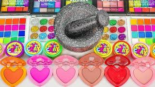 Rainbow Clay Slime  Mixing random into Glossy Slime I Satisfying Slime #166