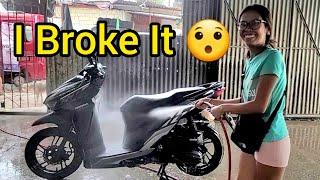 Tiny Island Girl has to Fixx her Motorcycle Cebu Philippines