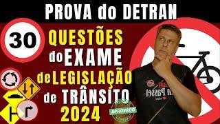 PERGUNTAS da PROVA do DETRAN 2024 - EXAME TEÓRICO de LEGISLAÇÃO - SIMULADO do DETRAN QUESTÕES 2024.