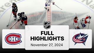 NHL Highlights | Canadiens vs. Blue Jackets - November 27, 2024