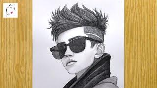 How to draw a Beautiful Glasses Boy - Step By Step | Boy Drawing | Drawing | The Crazy Sketcher