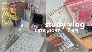 Study vlog ️ pulling an all nighter, revising for exams, shopping, study with me, waking up at 7am