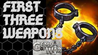 FIRST 3 WEAPONS TO GET | Gems of War beginner guide | 1st Weapons and masteries explained