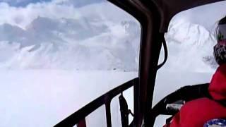 Great Canadian Heli skiing typical helicopter flight March 2011