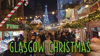 MAGICAL Glasgow at CHRISTMAS 2024! Scotland Walking Tour | Glasgow Christmas Market 4K