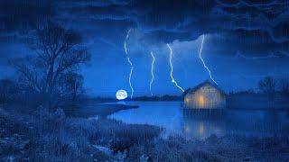 The best thunderstorm sounds for sleeping loud thunder. Heavy rain at night thunderstorm sounds.