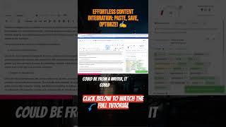 ️ Effortless Content Integration: Paste, Save, Optimize!