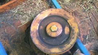 How to replace a mowing deck belt using Woods  RD60 60" mowing deck