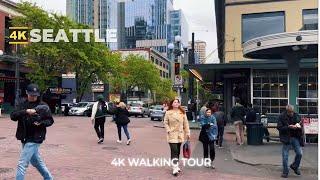 [4k] SEATTLE Walk : What Seattle is like now 2024 - From Pike Place to Pioneer Square