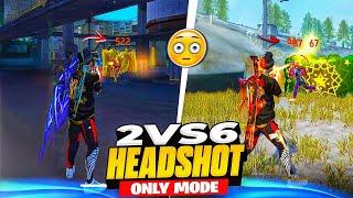 NEW HEADSHOT ONLY MODE 2vs6  ഇത് പൊളിക്കും!  Free Fire Malayalam