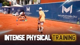 Intense physical training for tennis excellence