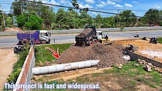 Wonderful new project, land truck, fill the road, clear the drainage well, spread fast dozer