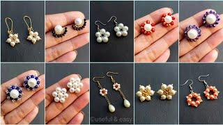 10 Easy & Popular Beaded Earrings Tutorial For Beginner's/Making Earrings/ Useful & Easy