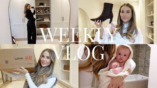 REALISTIC DAY WITH MY 10 WEEK OLD + H&M HAUL | NADIA ANYA