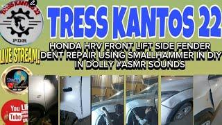 HONDA HRV FRONT LIFT SIDE FENDER DENT REPAIR USING SMALL HAMMER IN DIY IN DOLLY #ASMR SOUNDS