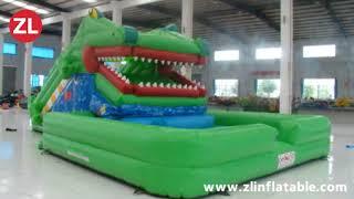 Inflatable Active Crocodile Slide Snappy Slide