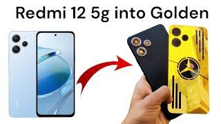 Latest New Trending Xiaomi Redmi 12 5g Convert Into Gold Color Mercedes Back Panel. IPhone Converter