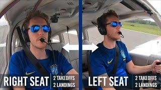 Trying To Land A Plane From BOTH RIGHT & LEFT Seats | PA28