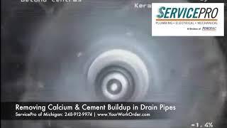 ServicePro | Removing Calcium & Cement Buildup in Drain Pipes