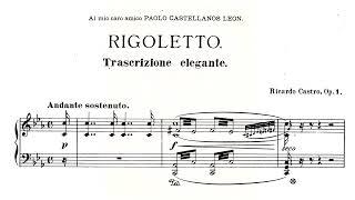 CASTRO, Ricardo - Rigoletto, Op. 1. Trascrizione elegante per pianoforte.