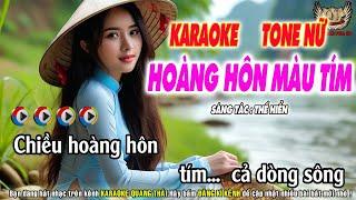 Hoàng Hôn Màu Tím Karaoke Tone Nữ - Nhạc Sống Quang Thái