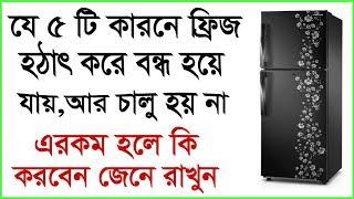 ফ্রিজ হঠাৎ করে বন্ধ হয়ে যাওয়ার ৫ টি কারণ।why Refrigerator compressor suddenly stop? Five Causes