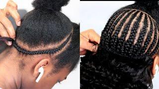 HOW TO: TRENDING HALF UP HALF DOWN SEWING / CORNROWS 100% HUMAN HAIR  FT ULA HAIR