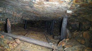 Sketchy Old Coal Mine with Iron & Wood Tracks Inside