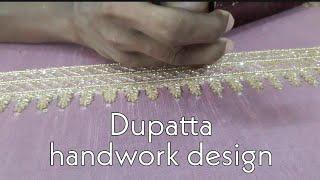 Dupatta hand work embroidery design