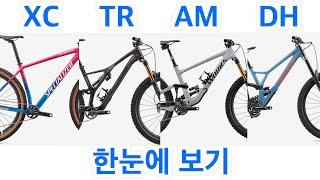 한 눈에 보는 MTB 장르 | XC, 트레일, 엔듀로, 다운힐, 프리라이드