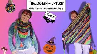 #17 "Halloween V-Tuch"  häkeln - Anfängertauglich ---- #häkeln #halloween