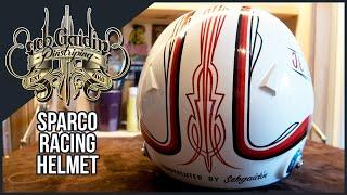 Sparco racing helmet - pinstriping and lettering