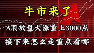 A股放量大涨重上3000点，接下来怎么走重点看哪？