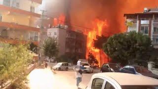 Fiery disaster threatens 400,000 residents! Wildfires spreads to Izmir! Turkey