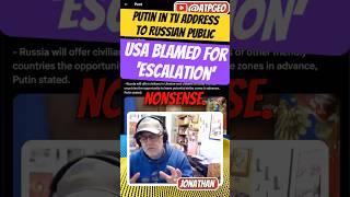 Putin Televised: Claims US Behind "Escalation" | Emergency TV Address