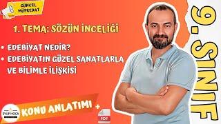 9. SINIF EDEBİYAT / 1. TEMA SÖZÜN İNCELİĞİ / EDEBİYATIN GÜZEL SANATLARLA VE BİLİMLE İLİŞKİSİ