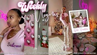 WEEKLY VLOGMAS | Hosting Friendmas + Secret Santa Shopping + Pink Xmas Decor + Room Makeover + More