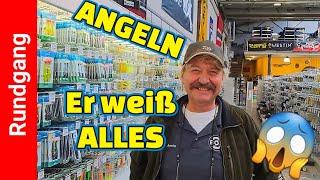 Verkäufer so krass  Angelgeräte Bode der Rundgang im Angelladen für Angelruten und Angelrollen.