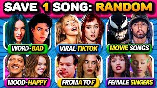 SAVE ONE SONG  RANDOM Rules Edition, 6 SONGS QUIZ | Music Challenge