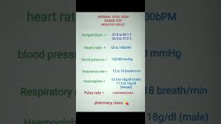 normal vital sign range for healthy adult